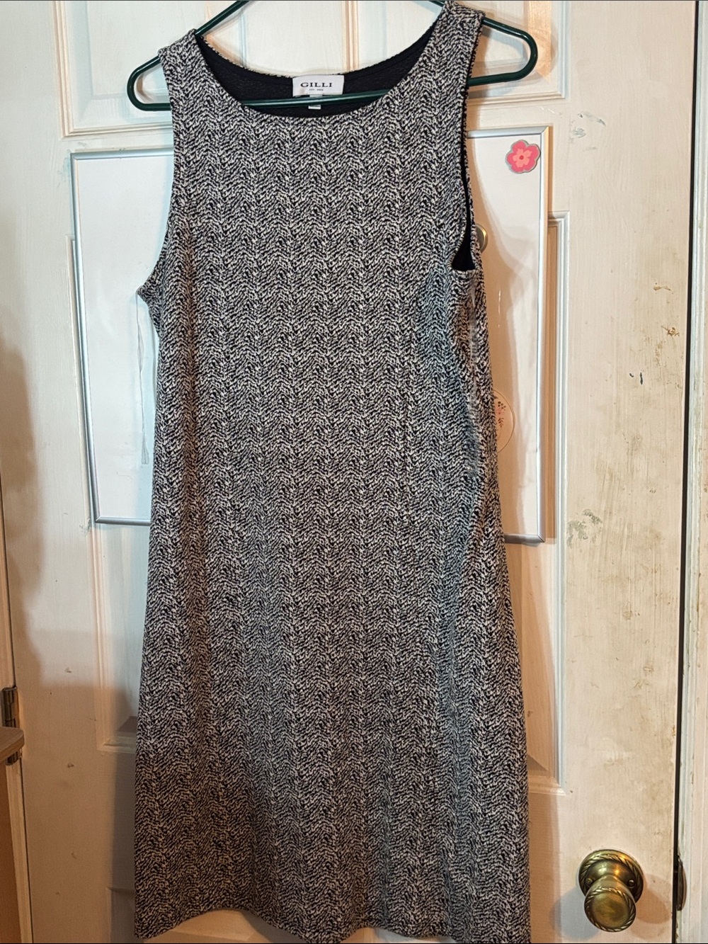 Gilli Black & White Knit Sleeveless Midi Dress